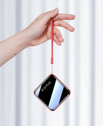 20000mAh Mini Mirror Built In Cables Fast Charging Power Bank