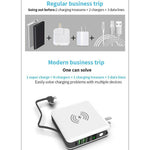 3 In 1 Wireless Charging 10000mah Power Bank Wall Charger With Built In Cable