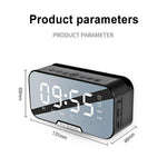 All in One Bluetooth 5.0 Mirror Digital Clock Speaker With Temp Display/Radio/AUX/MemCard and Built in Mic Function
