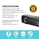 AudioBox AudioBar U250 Powerful Audio Sound Bar With LED Light Effects